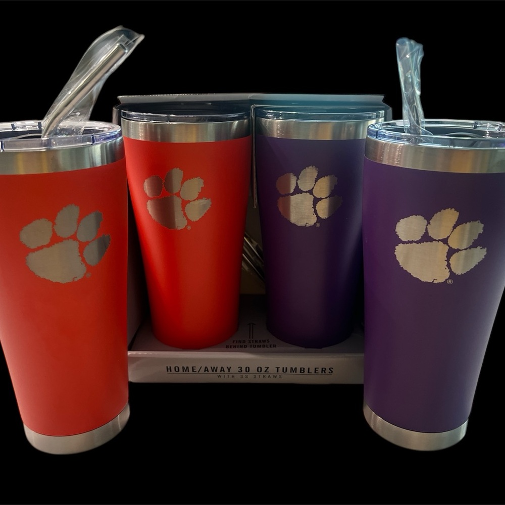 Clemson Tigers 30 oz Tumbler Set - Orange and Purple